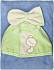 Пеленка-полотенце с варежкой - Забавный мишка, голубой  - миниатюра №1